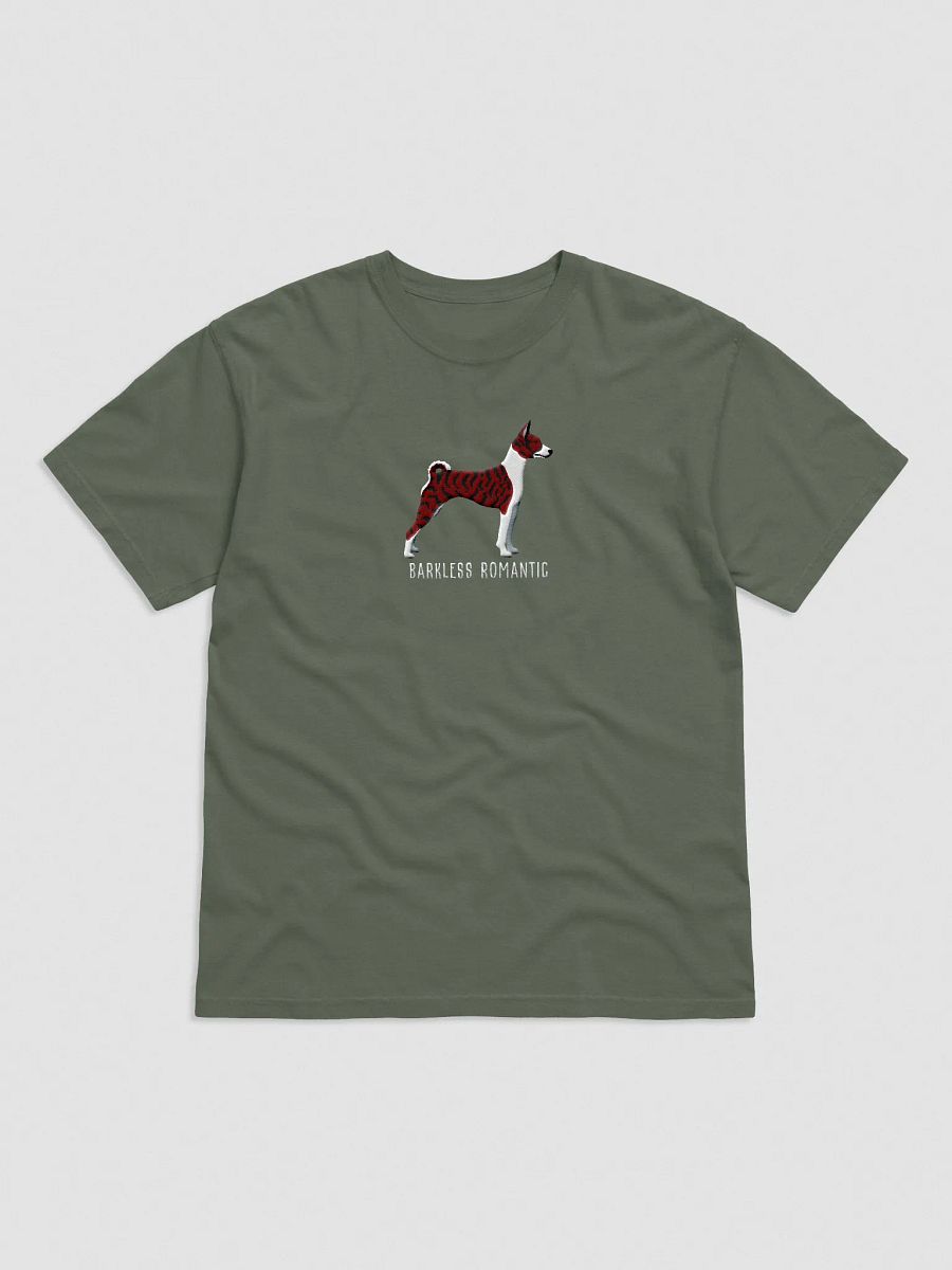Barkless Romantic T-Shirt(Embroidered) of a Basenji(Brindle) product image (9)
