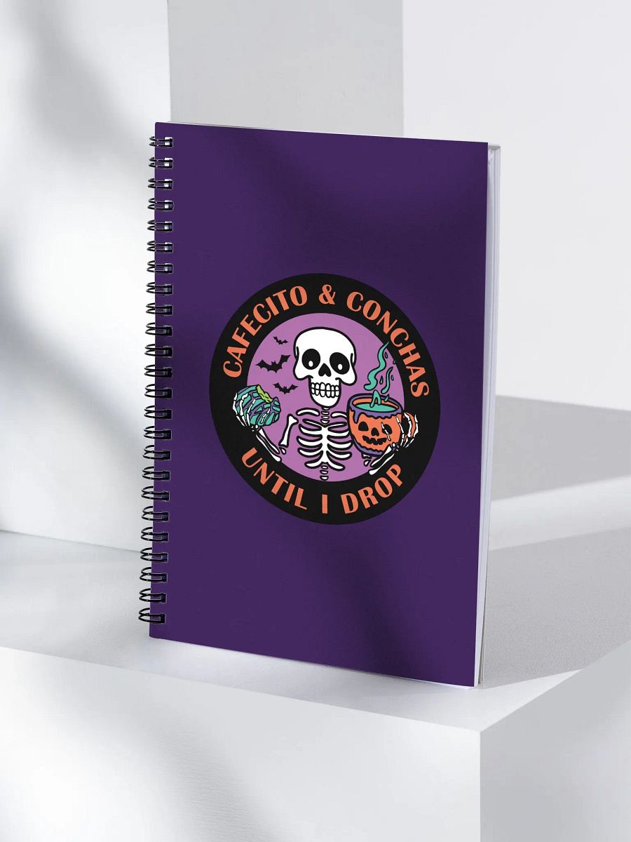Cafecito and Conchas Halloween Skeleton Dotted Spiral Notebook product image (3)