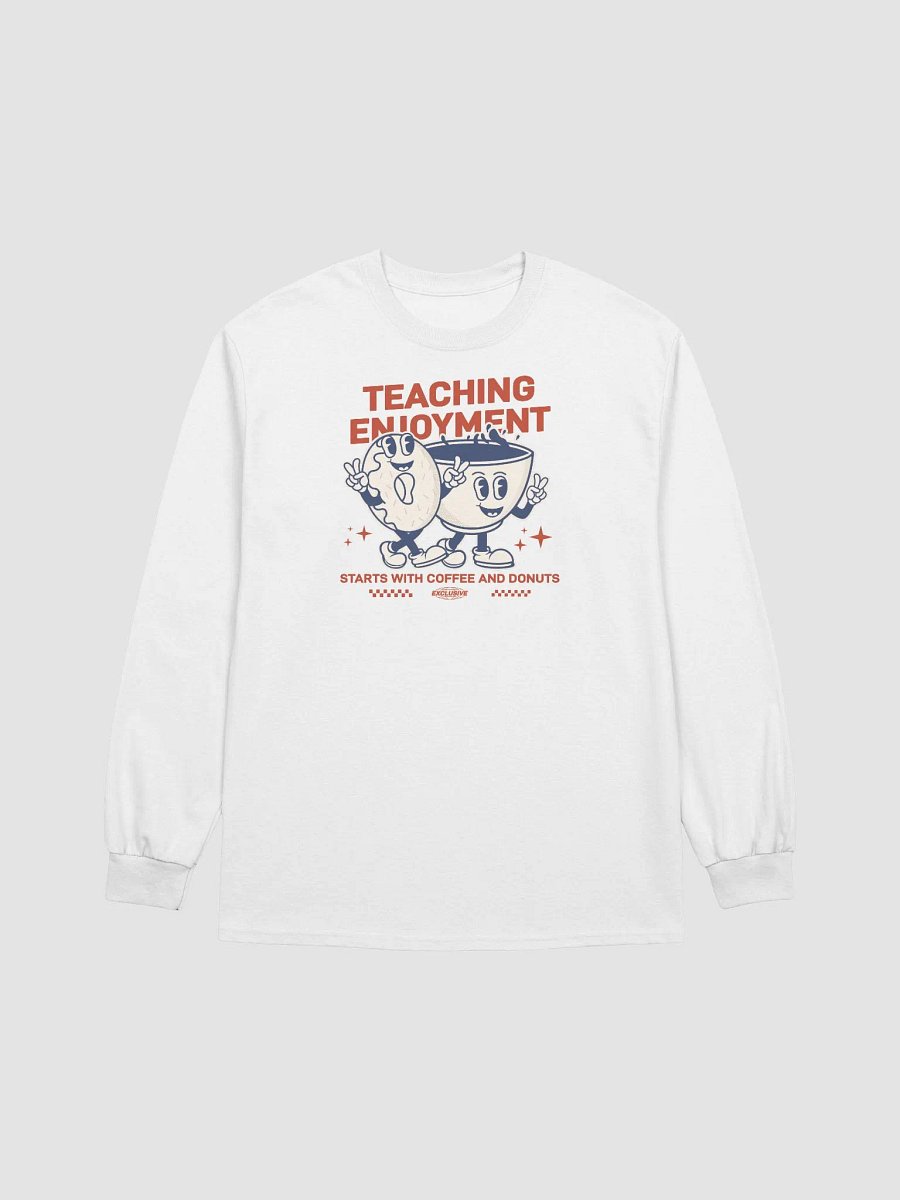 Teaching Enjoyment With Coffee & Donuts Good Vibes Teacher Long Sleeve T-Shirt product image (1)