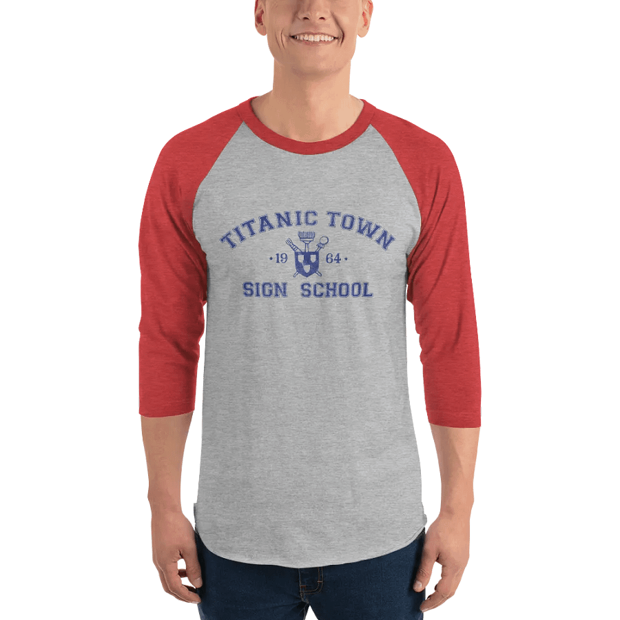 3/4 sleeve raglan baseball shirt - Campus - Blue Lettering product image (3)