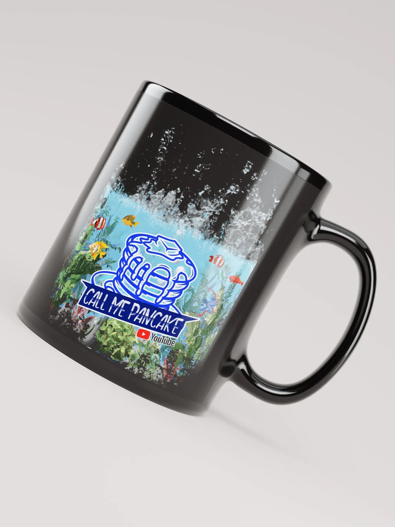 Pancake Aqua Mug in black product image (4)