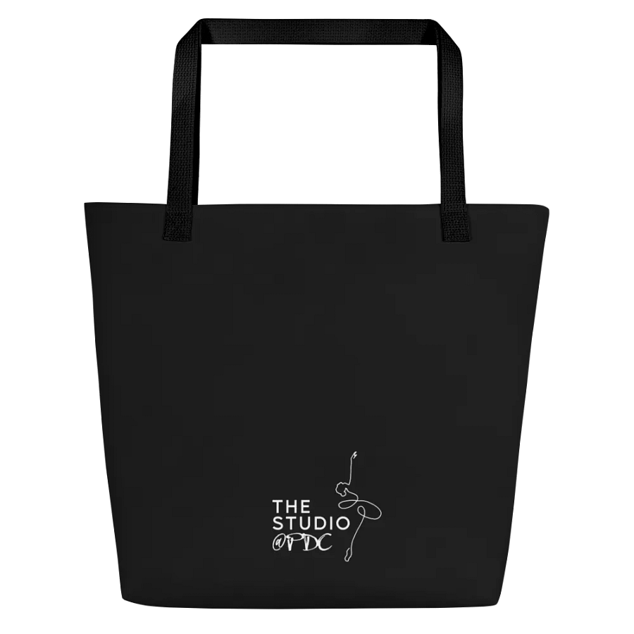 Shoe Bag Tote | Black with White Logo and Quote product image (2)