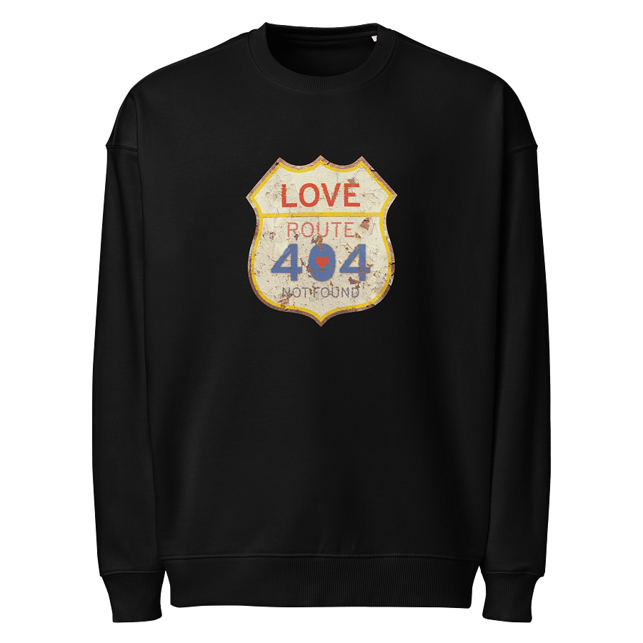 Retro Love 404 Not Found (Front Print) Organic Oversized Unisex Sweatshirt product image (1)