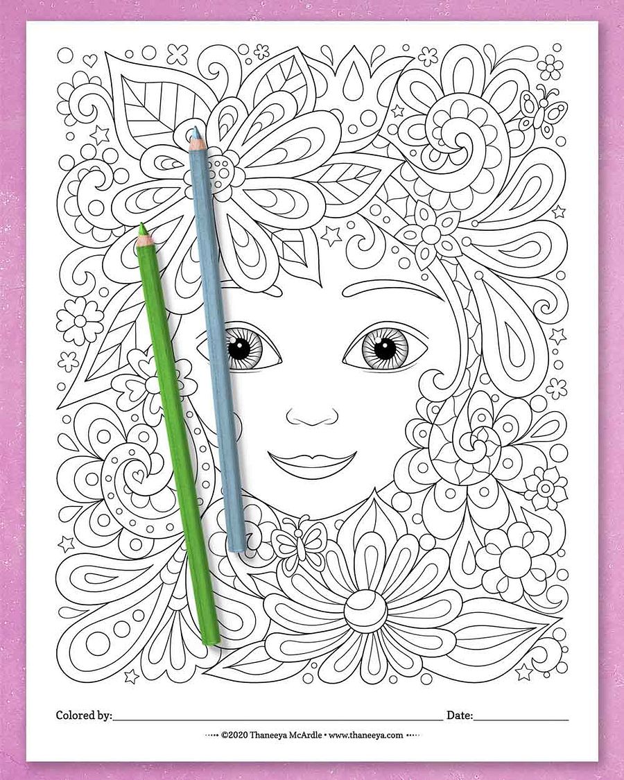 Enchanted Faces Coloring Pages product image (8)