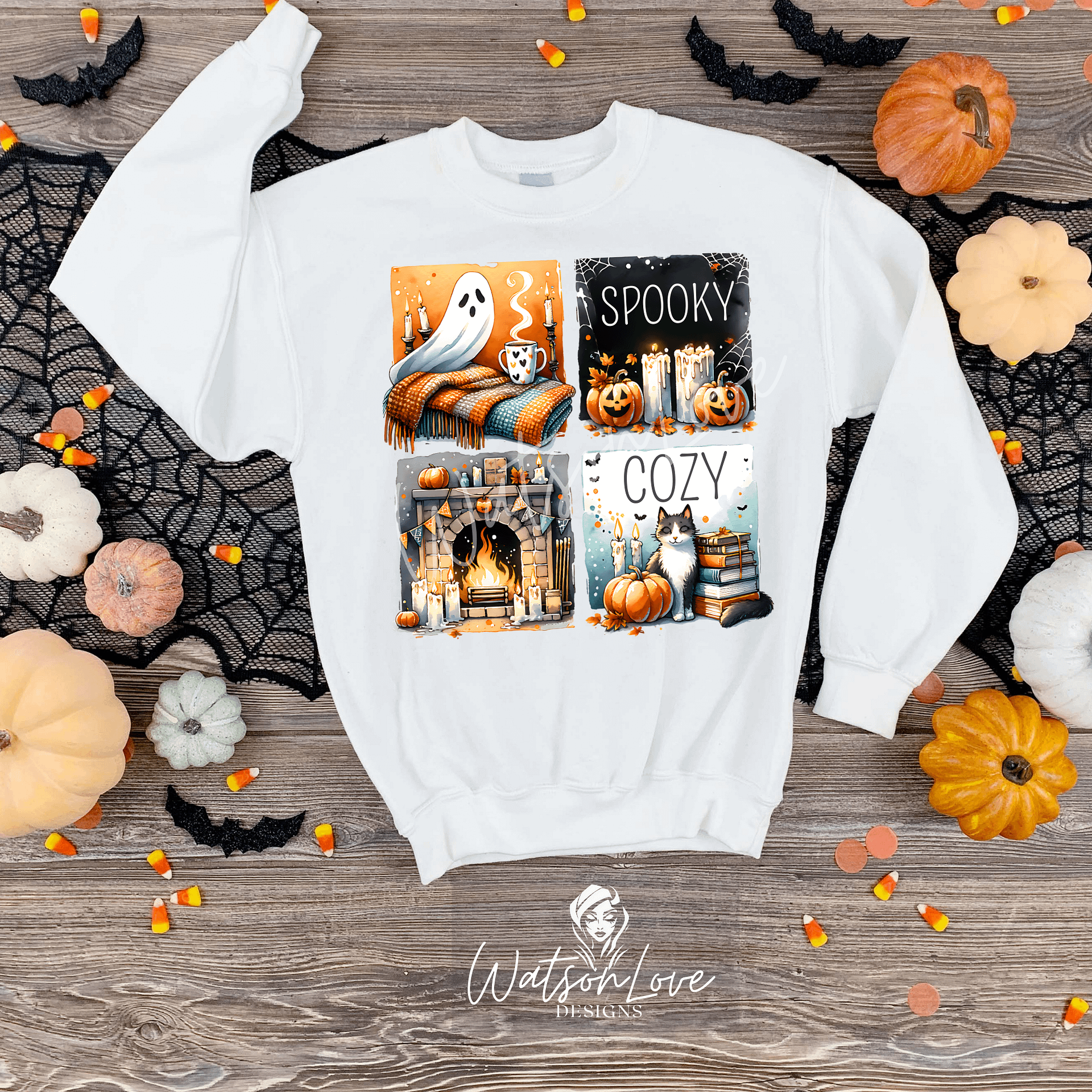 Cozy Spooky Png Digital Download ONLY Fall Clipart Cozy Halloween PNG Halloween Hygge vibes product image (1)