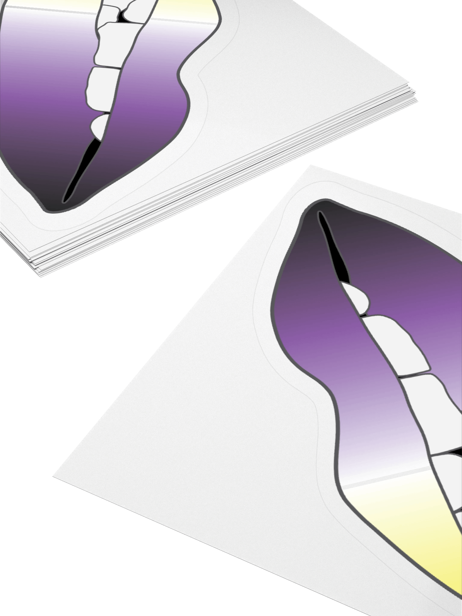 Non-binary Pride Gradient Biting Lips Sticker product image (12)