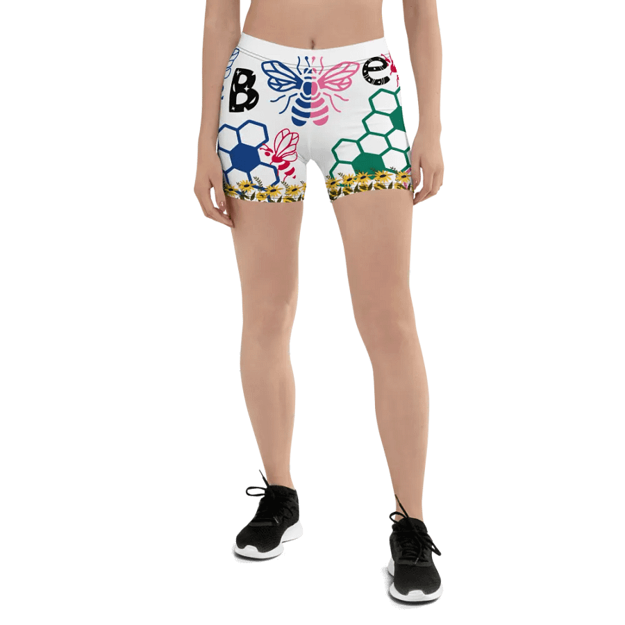 🐝 Bee Lover Customizable Bike Shorts – Buzz Into Active Style! product image (1)