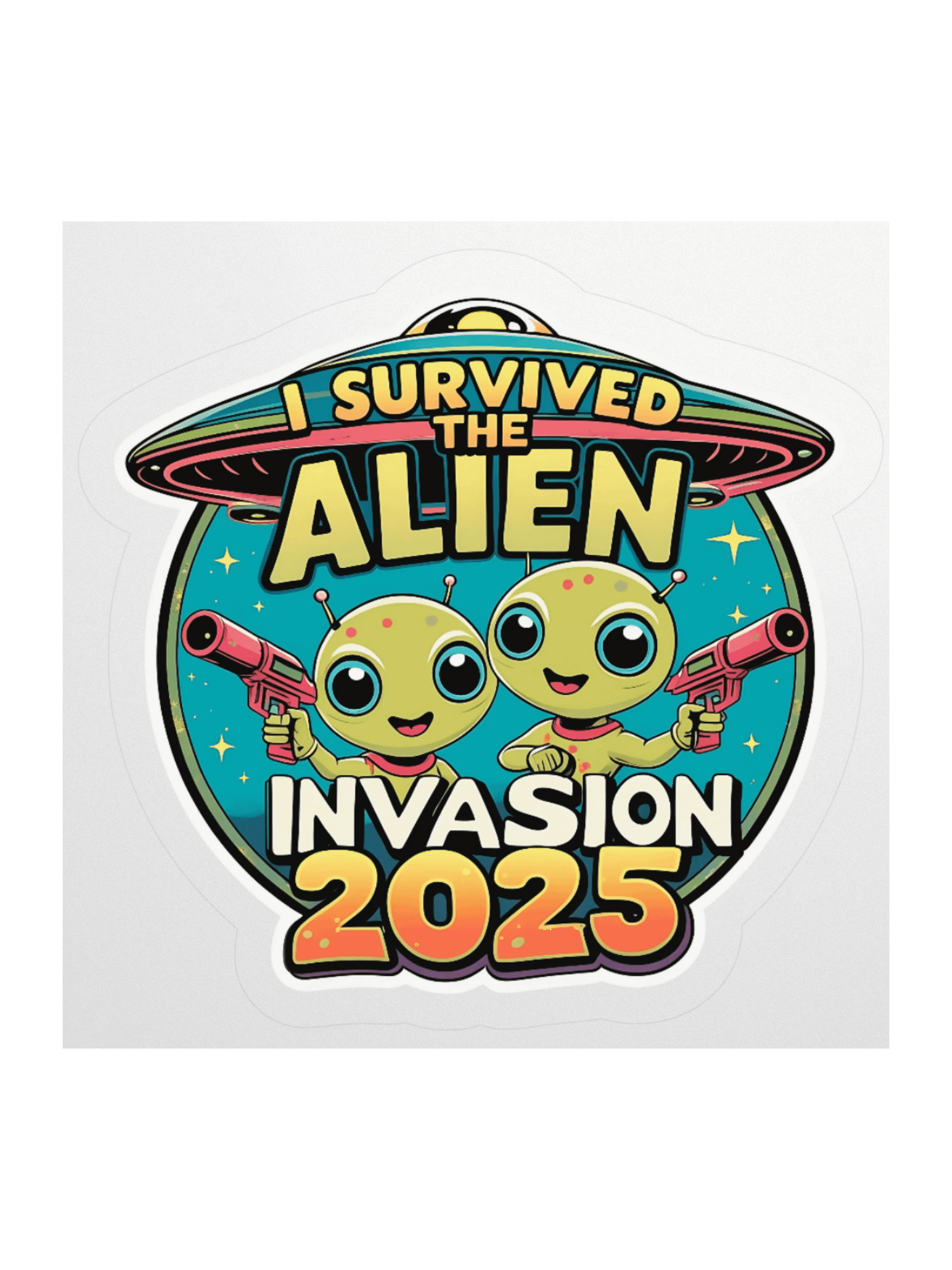 I Survived the Alien Invasion 2025 Sticker product image (1)