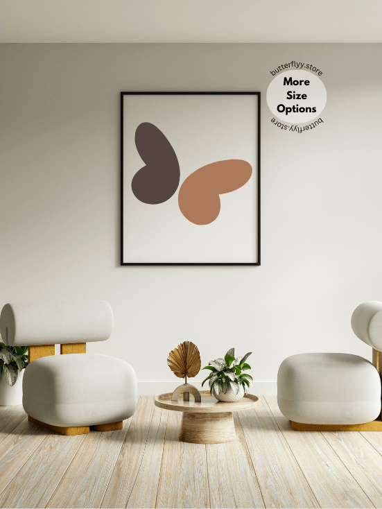 Abstract Brown-winged Butterfly Printable Wall Art product image (1)