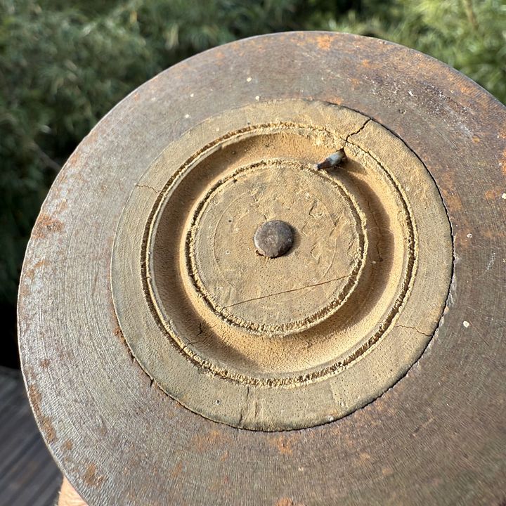 🎎 Antique Japanese Battling Top – Hand-Turned Wood and Iron Koma product image (2)