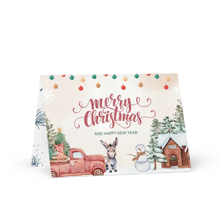 Festive Christmas Card With Donkey Image product image (2)