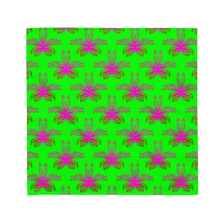 Lime Green Neon Pink 420 Summertime Stoner Bandana, Cannabis Beach Weed Fashion, Odd Pot Leaf Pattern Accessory, Ganja Leaves Rad Reefer Art product image (1)