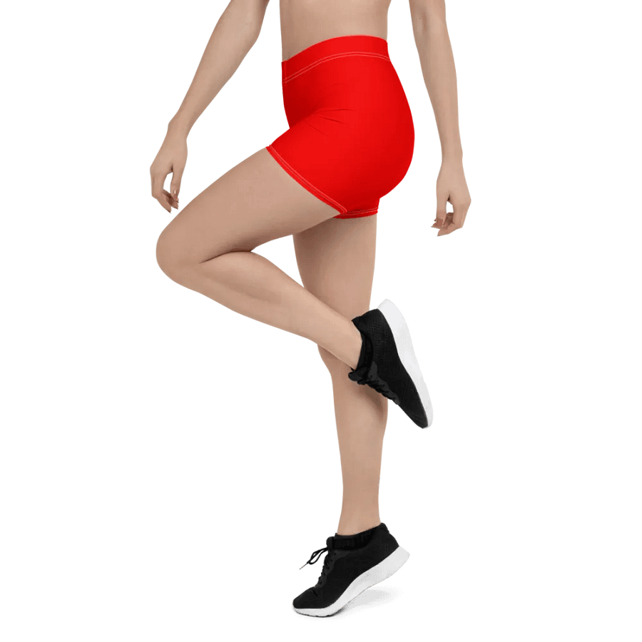 Plain Color Red Bike Shorts product image (4)