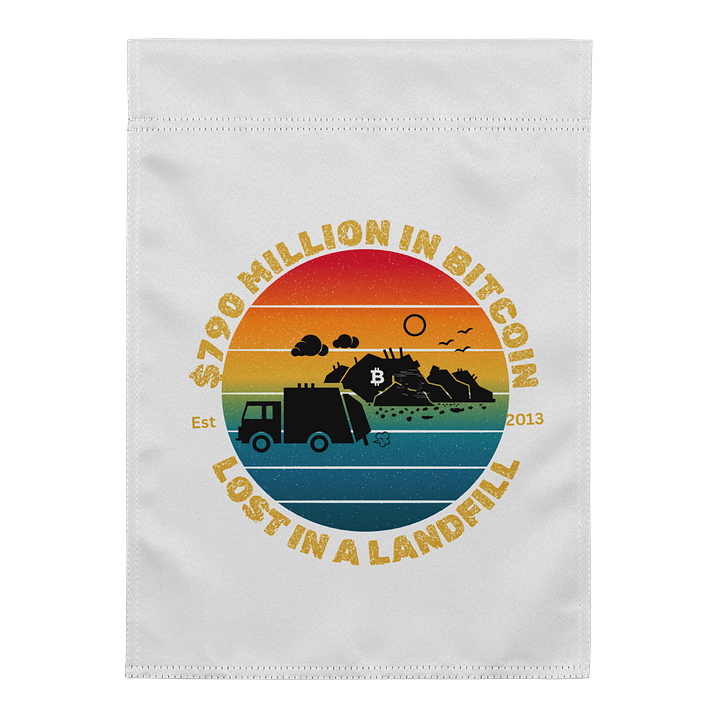 Sunset Bitcoin Trash Silhouette Garden Flag product image (1)