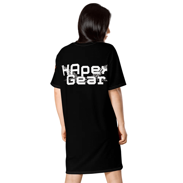 White HApex Gear White Logo Cancer Awareness Orange Ribbon. Black T-Shirt Dress product image (2)