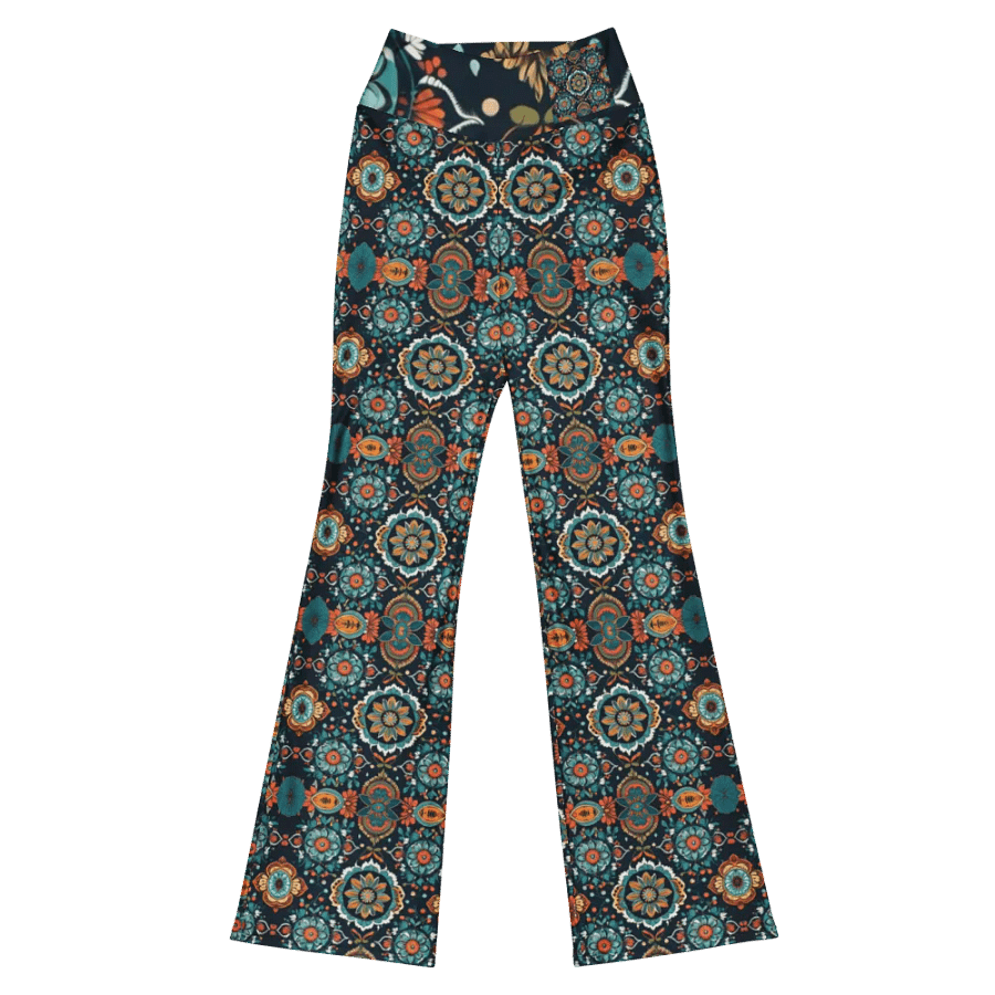 Symmetry Chic: All-Over Printed Flare Leggings product image (8)