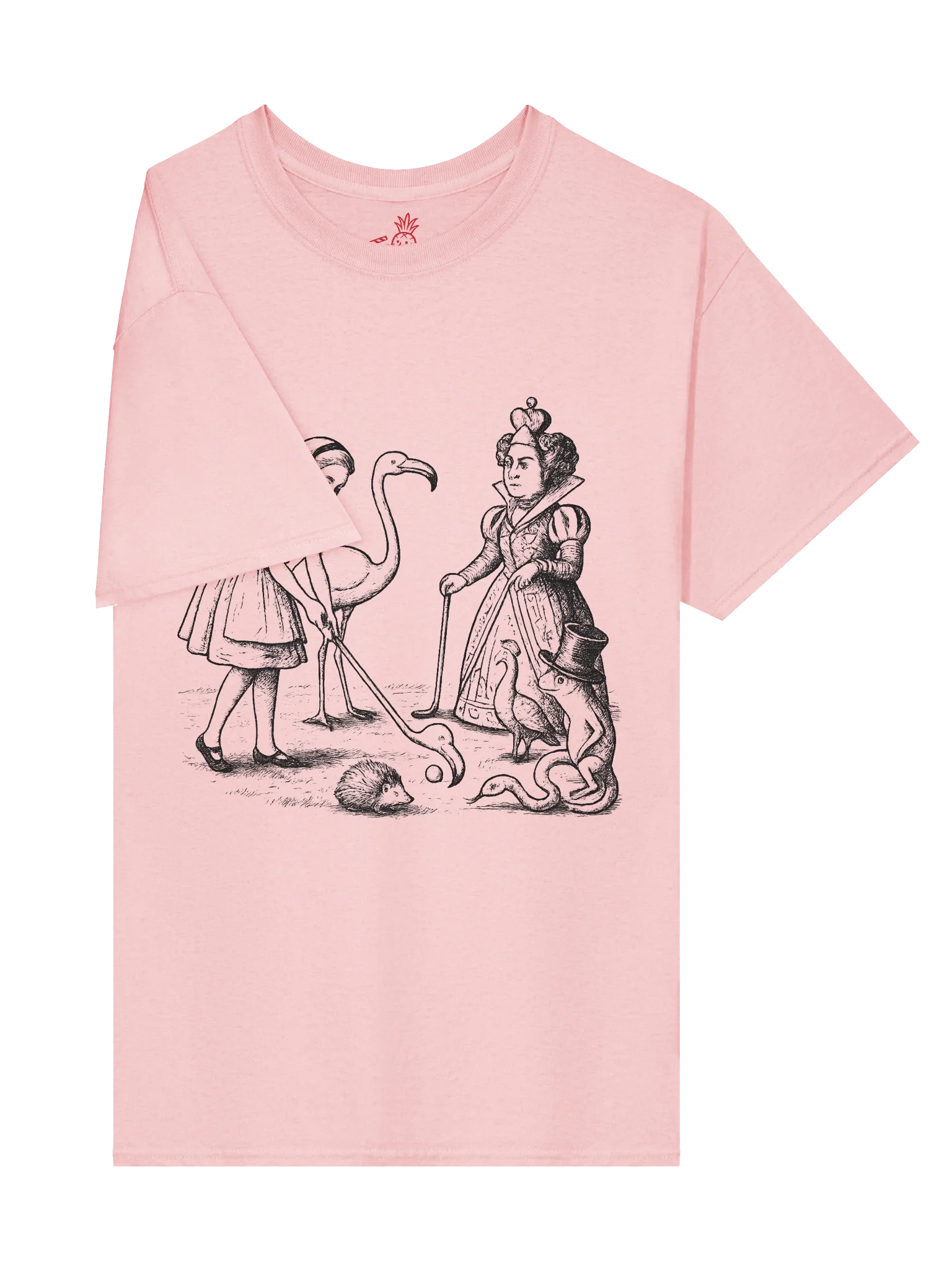 Wacky Flamingo Golf Club With the Queen of Hearts Alice in Wonderland Boxy Fit Unisex T-Shirt product image (52)