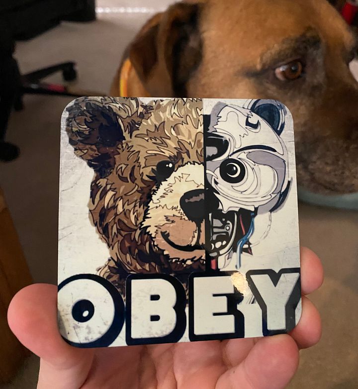 TeddyBot Propaganda Coaster product image (1)
