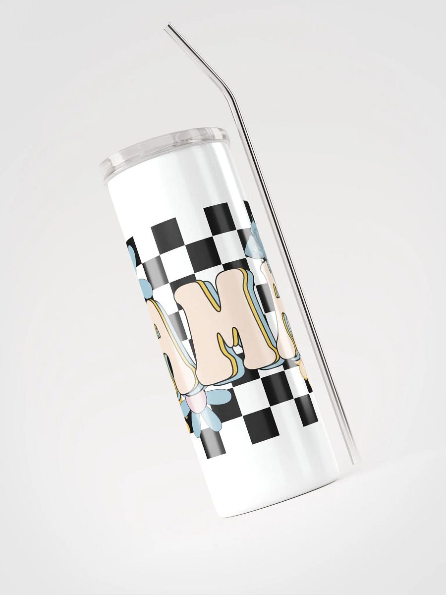 'Floral & Checkered Mama' Stainless Steel Tumbler product image (3)