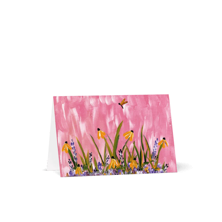 Pink Sky Orange Daisies - Greeting Card product image (1)