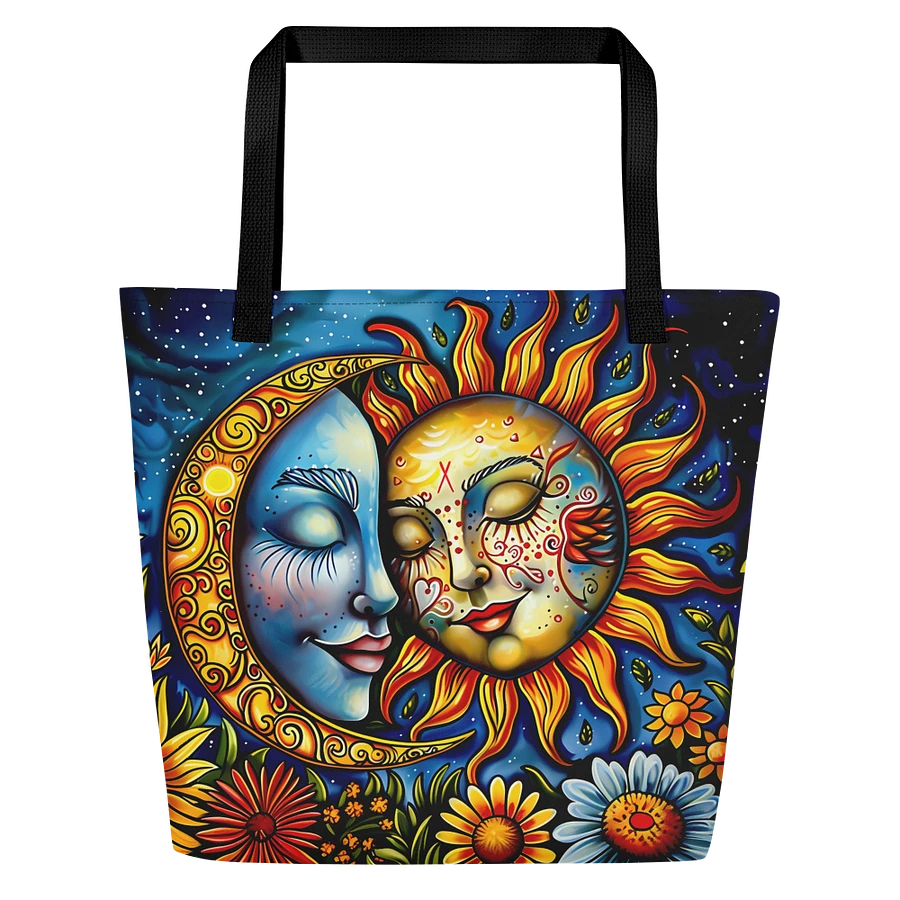 Tote Bag: Sun and Moon Spring Summer flowers Boho floral Design product image (3)