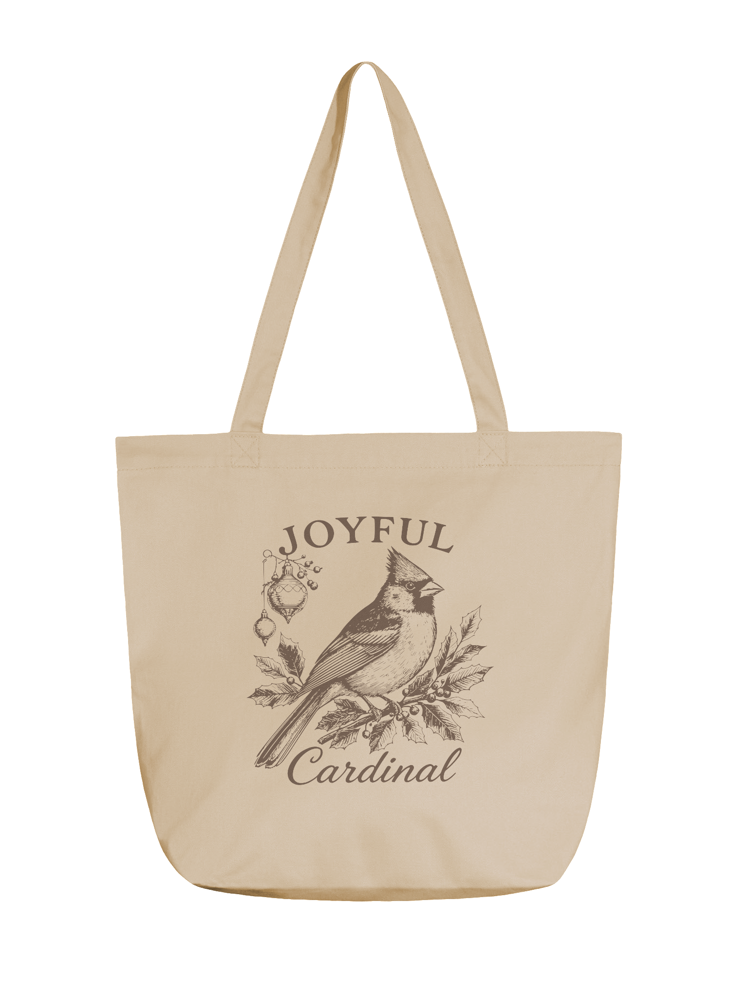 Joyful Cardinal Vintage Christmas Tote Bag product image (1)