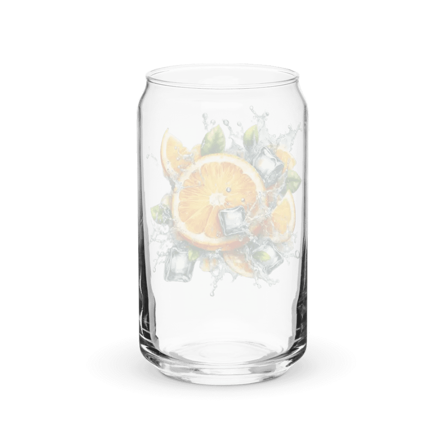 Orange fruit slices floating in the water, water and ice cubes design_04-Can-Shaped Glass product image (8)