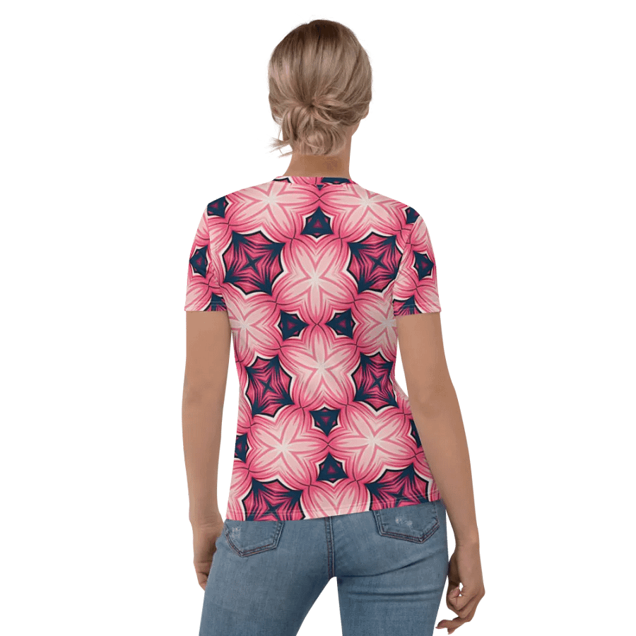 Soft Pink and Blue Geometric Print Top product image (4)