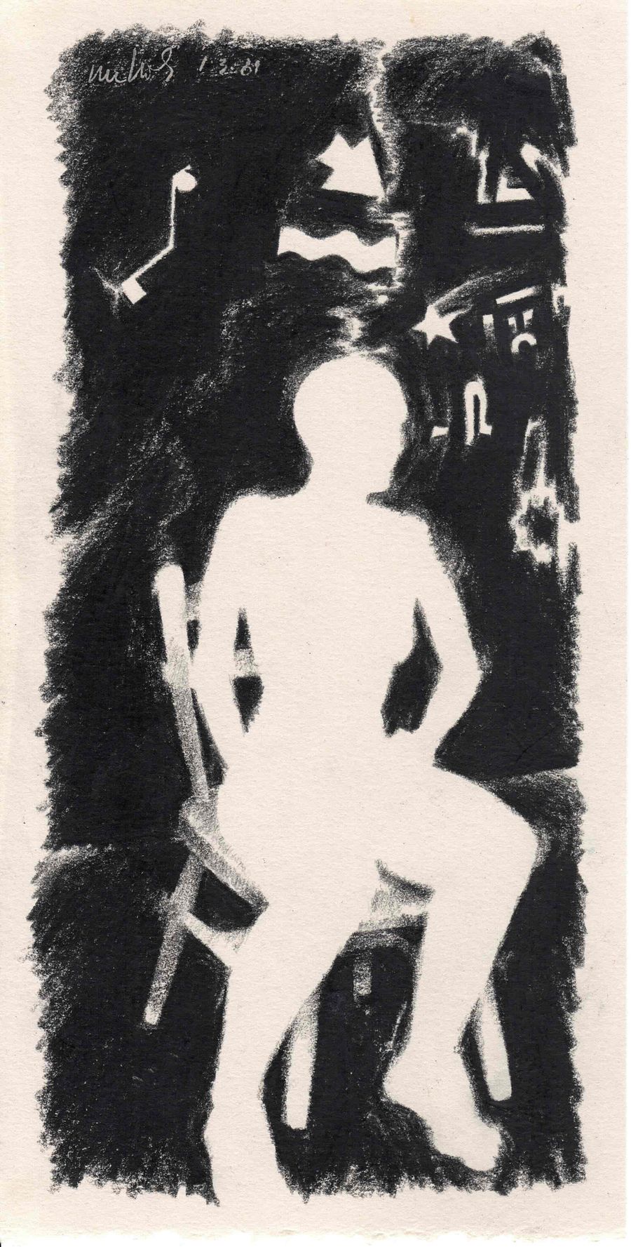 Seated Woman in Black 01.03.89 print product image (1)