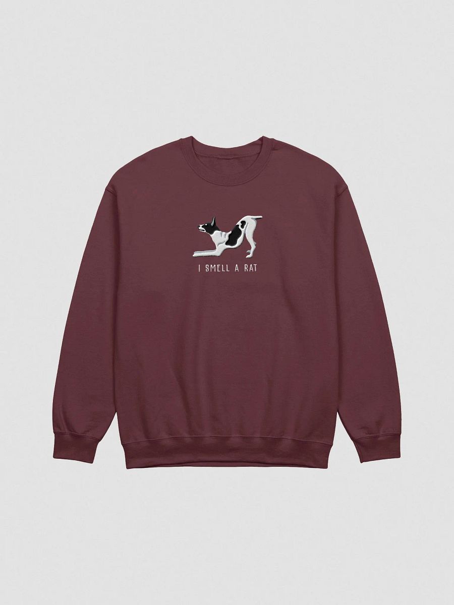 I Smell a Rat Sweatshirt (Embroidered) of a Rat Terrier(Black & White) product image (4)