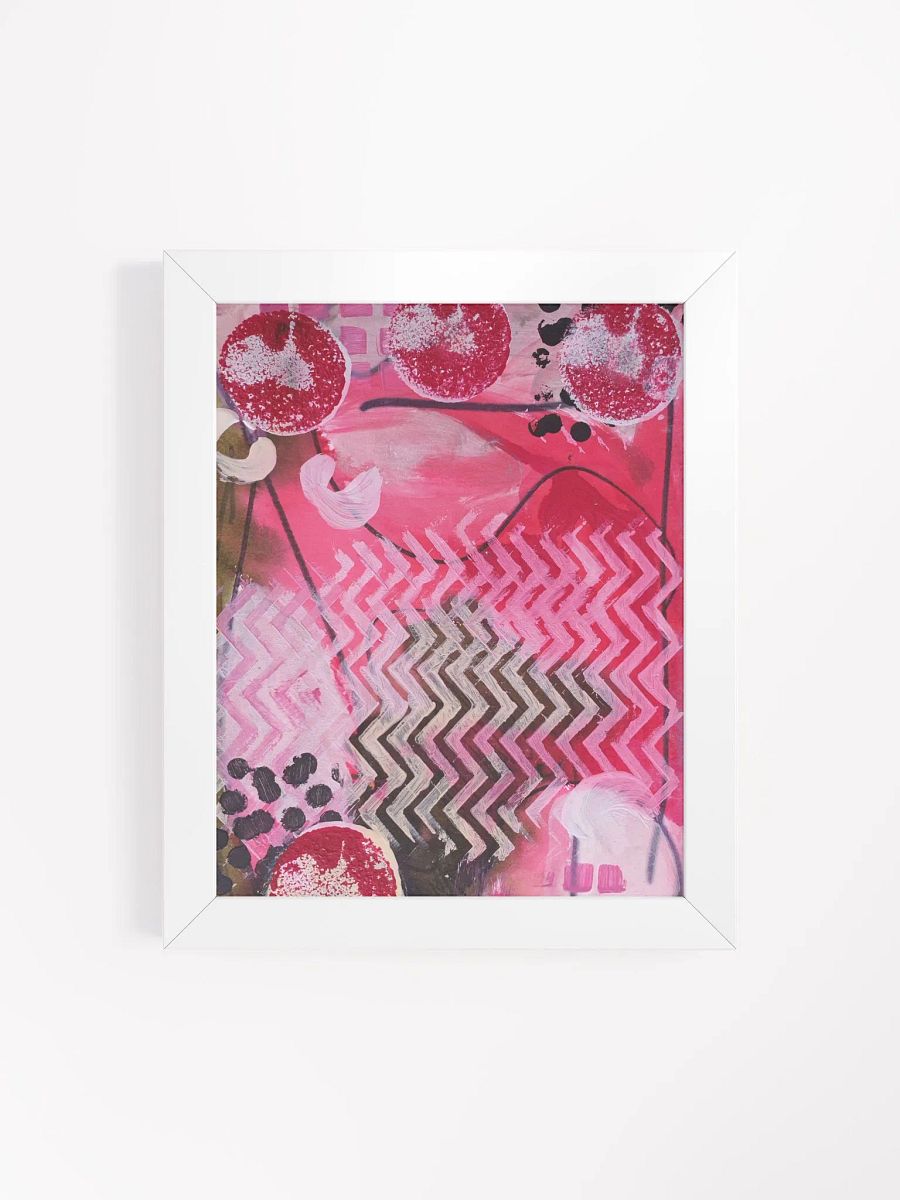 abstract original painting printed and framed, pink impression product image (4)