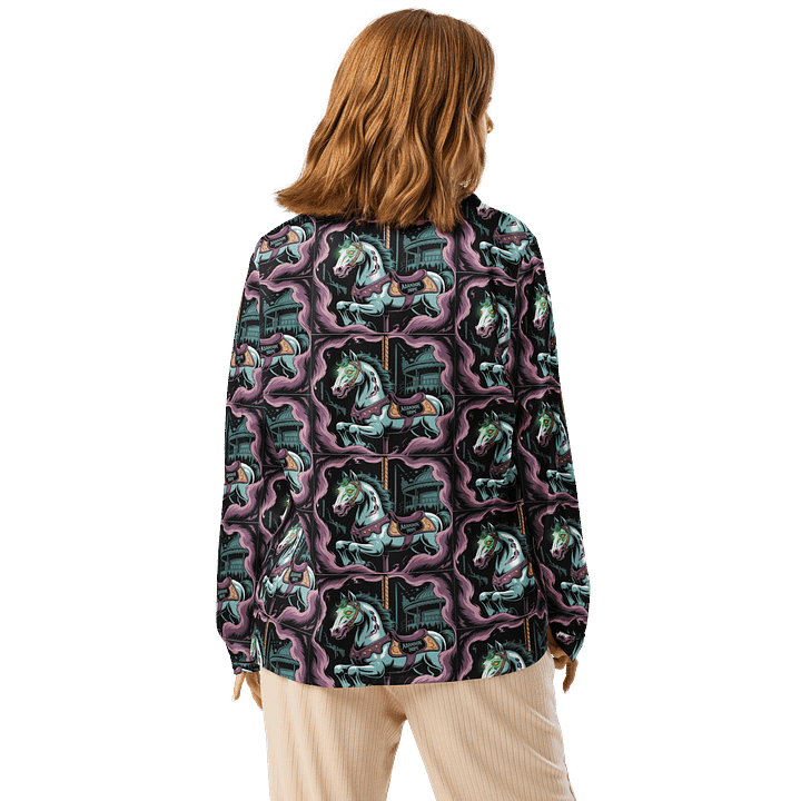 Midnight Veil Designs All-Over Print Women's Long Sleeve Pyjama Top - Haunted Carousel product image (2)