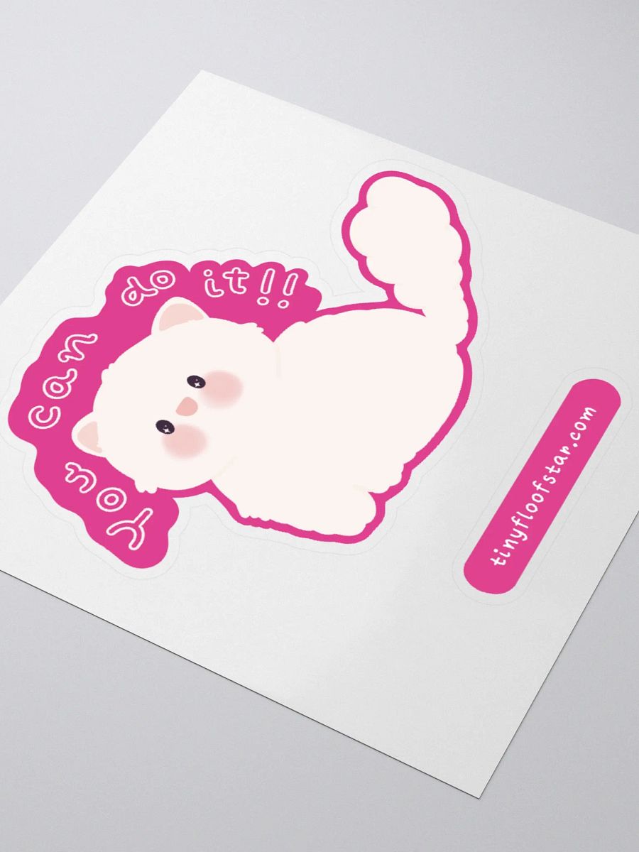You can do it! Cheering Cat Vinyl Sticker product image (3)