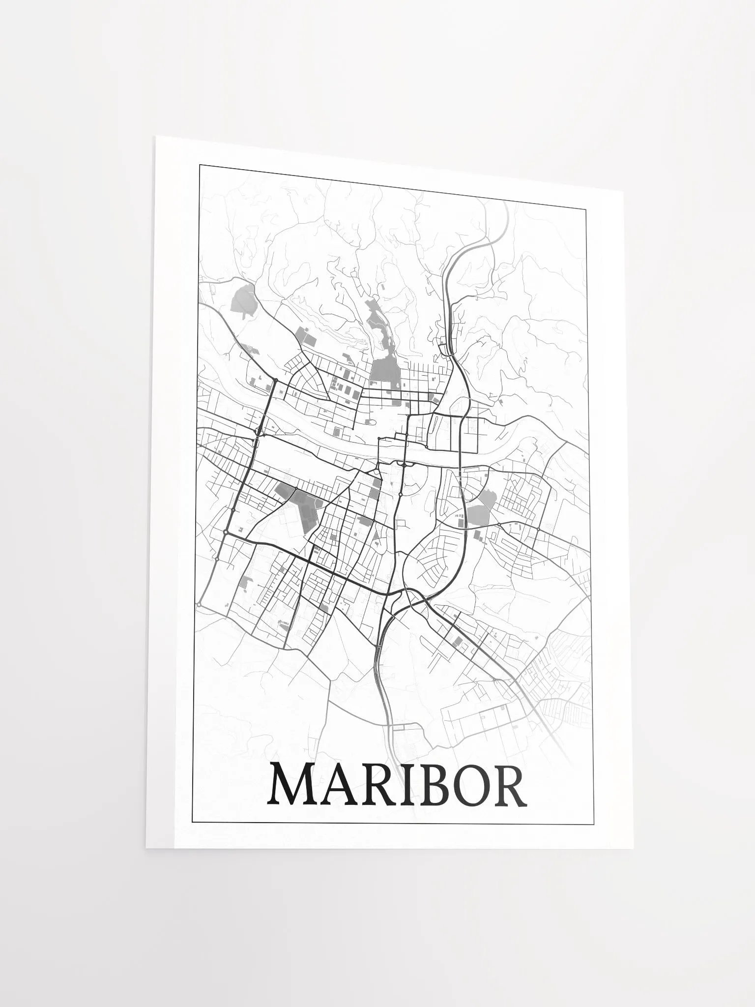 Maribor, Slovenia, city map print product image (14)