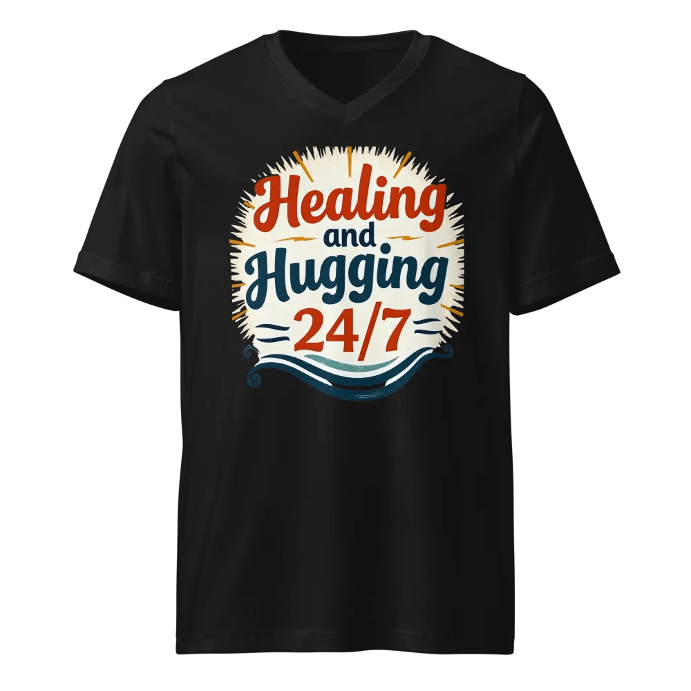 Healing & Hugging 24/7 V-Neck Tee product image (1)