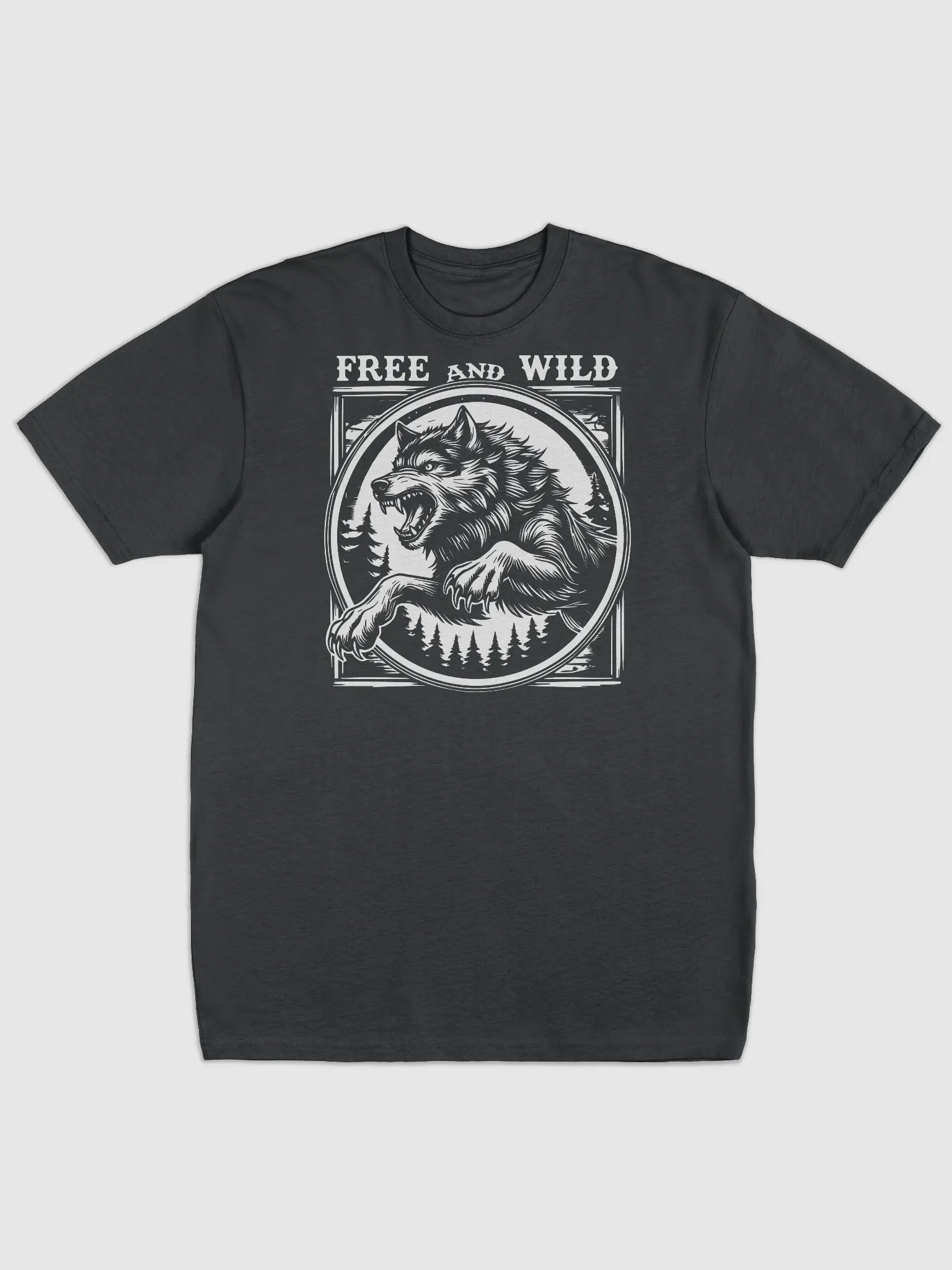 Vintage Wolf Leaping – Free and Wild Men's Premium Tee product image (1)