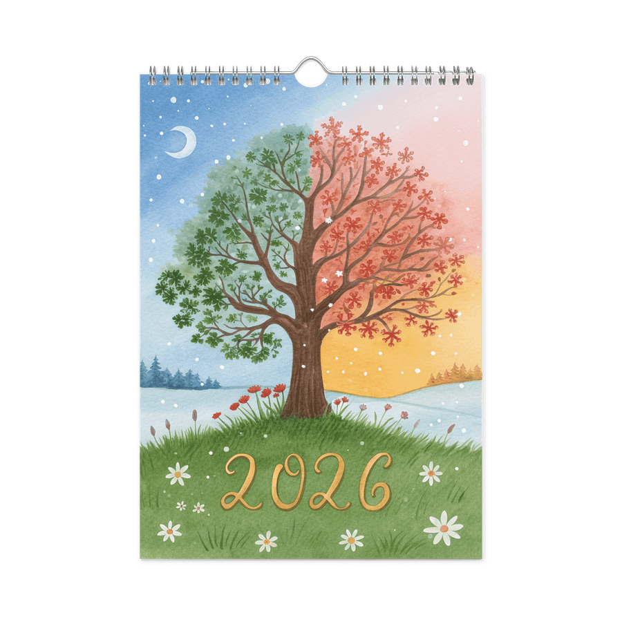 WATERCOLOR SEASONAL SCENES WALL CALENDAR 2026 product image (3)