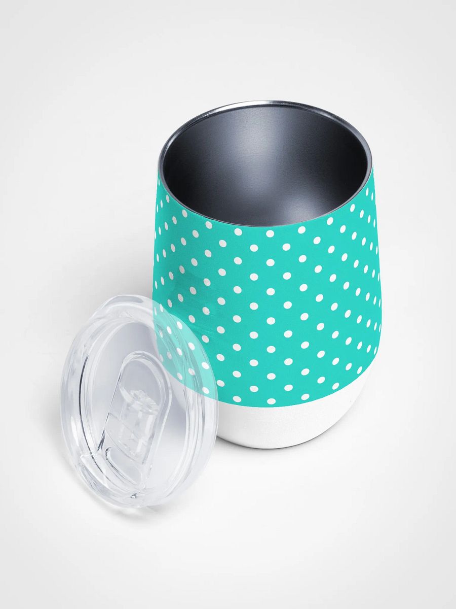 Teal Polka Dot Stainless Steel Wine Tumbler product image (3)