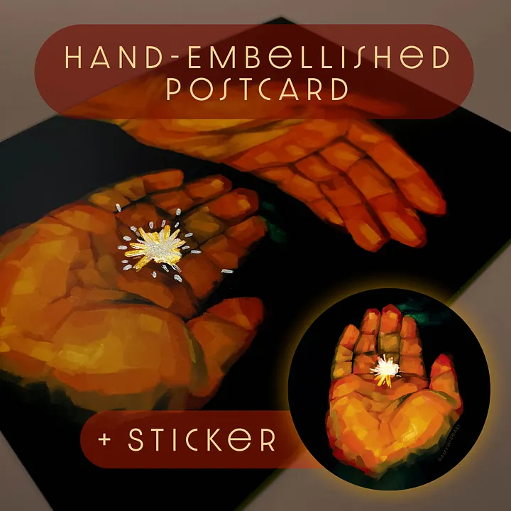 Nurture - *Hand-Embellished* Postcard & Sticker Set product image (1)