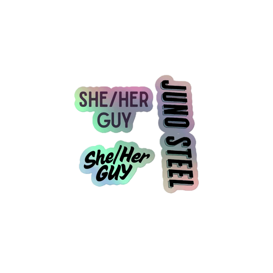 She-Her Guy + Juno Steel Holographic Stickers product image (1)