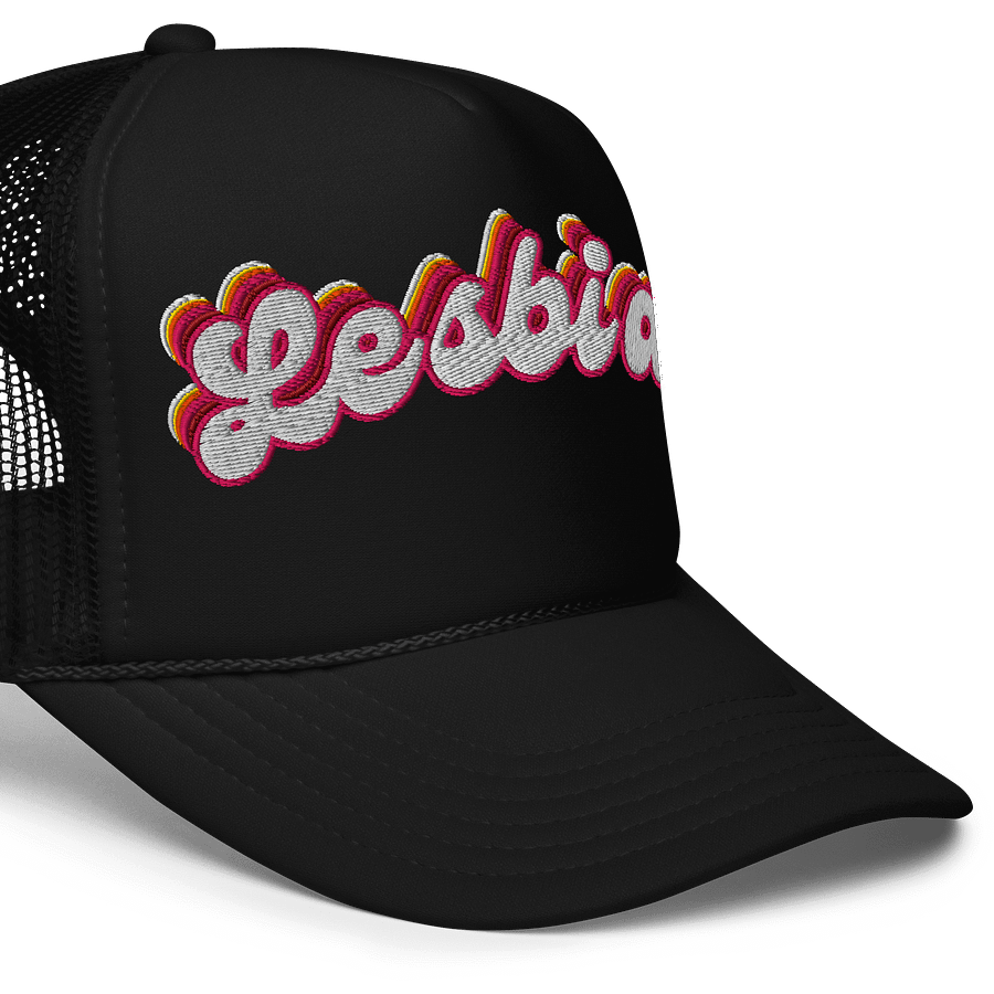 LGBTQIAP2S+ 2025, Curved Lesbian, Embroidered Trucker Hat product image (6)