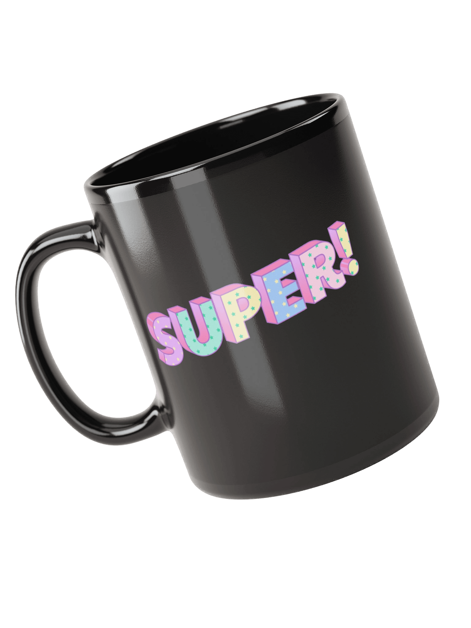 Vibrant Super! 3D Text Black Coffee Mug product image (4)