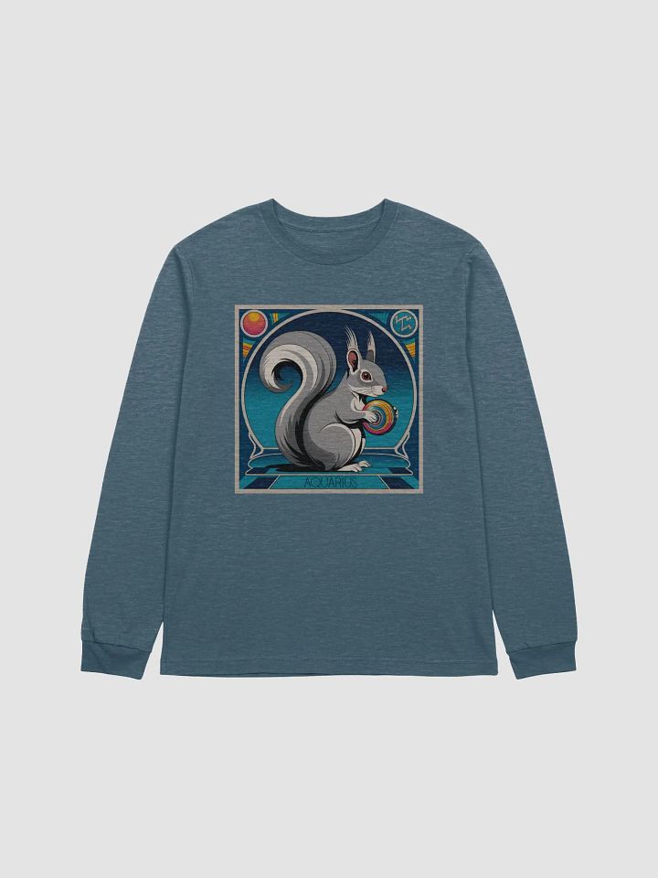 Aquarius Pooky Celestial Squirrel Zodiac Long Sleeve Tee product image (1)