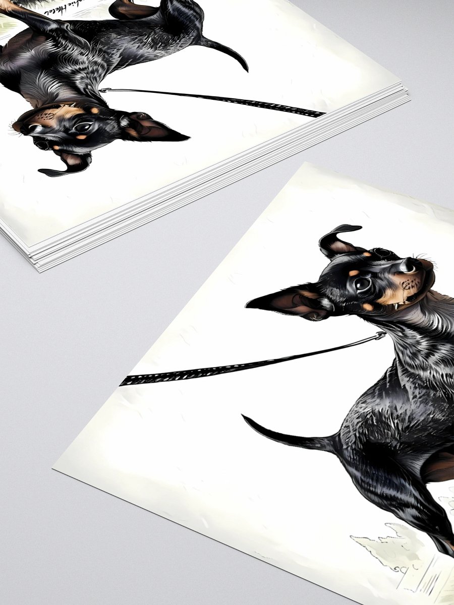 Lancashire Heeler Dog Art | Vintage-Style Portrait with Leash Detail product image (11)