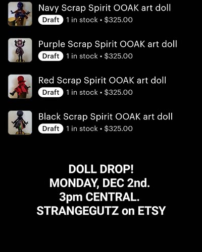 DOLL DROP MONDAY! ALL 6 SCRAP SPIRIT DOLLS!