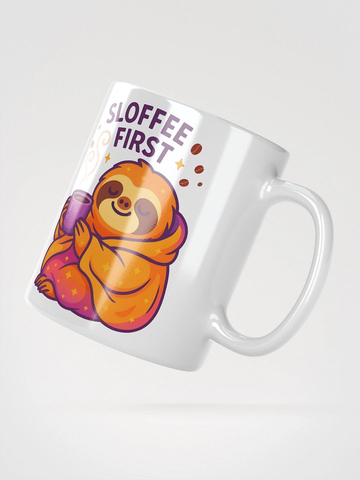 Sloffee First Coffee Mug – Funny Sloth Coffee Cup for Slow Starts and Cozy Moments product image (2)