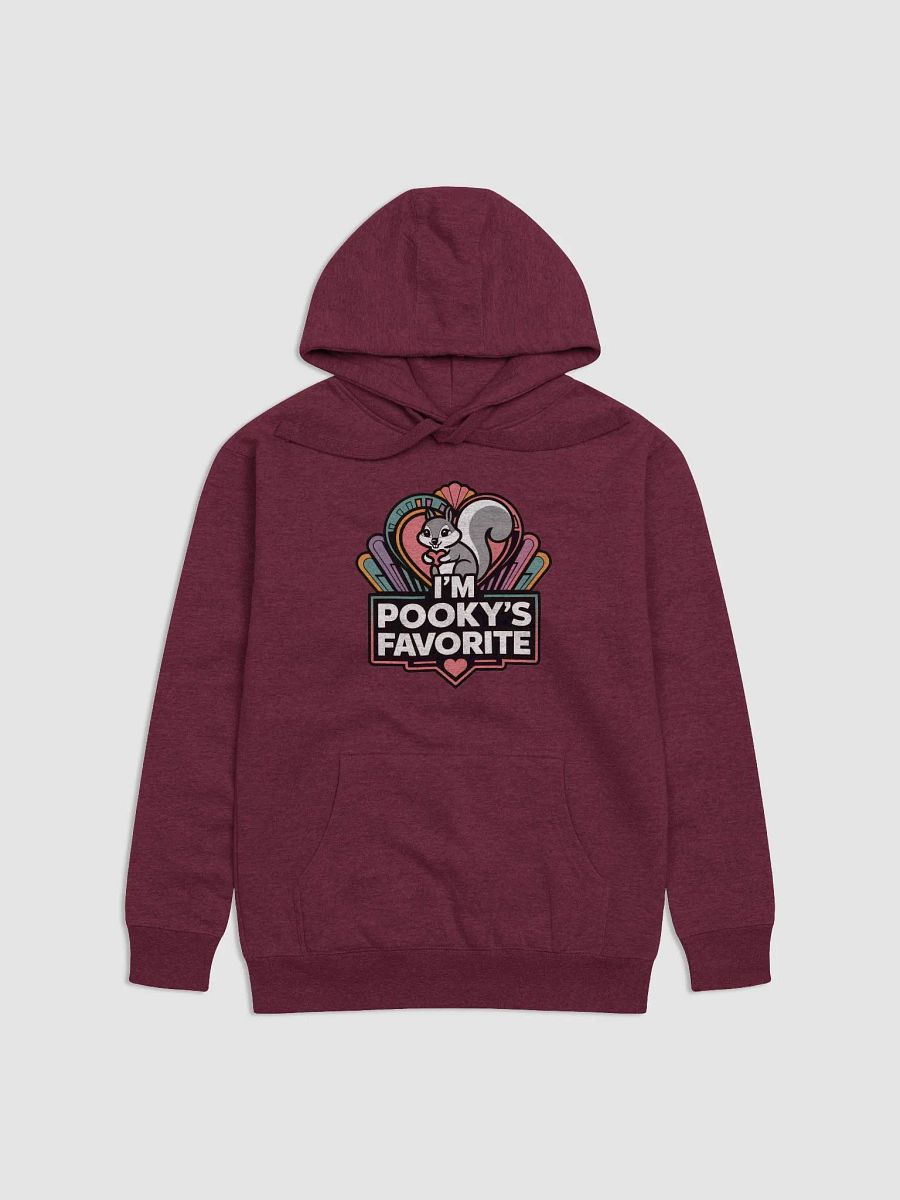 Super Soft Hoodie: Pooky's Favorite, Art Deco Fan and grey squirrel holding a fan, purple product image (1)