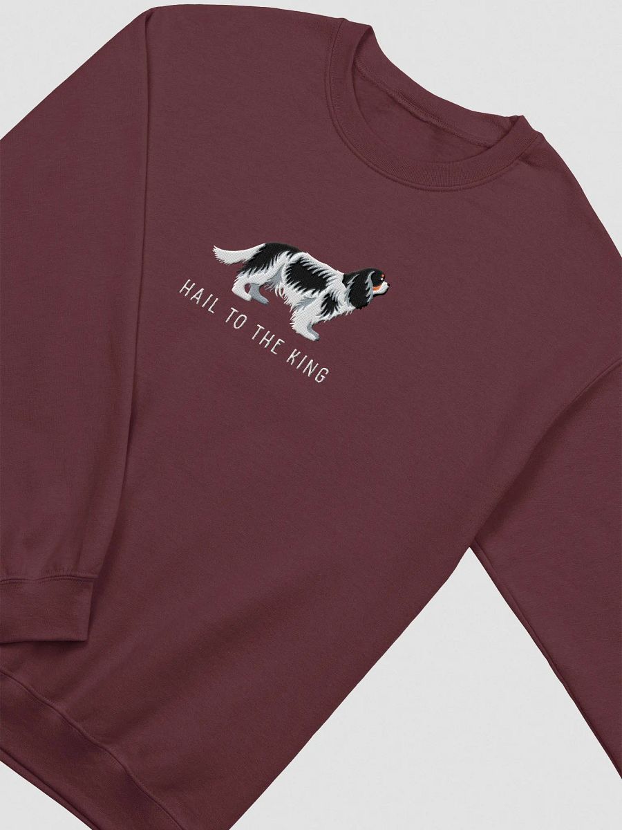 Hail to the King Sweatshirt (Embroidered) of a Cavalier King Charles Spaniel(Tricolor) product image (6)