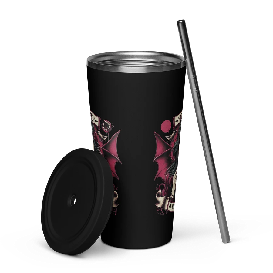 Coffee Is My Blood Type - Insulated Tumbler with a Straw product image (8)