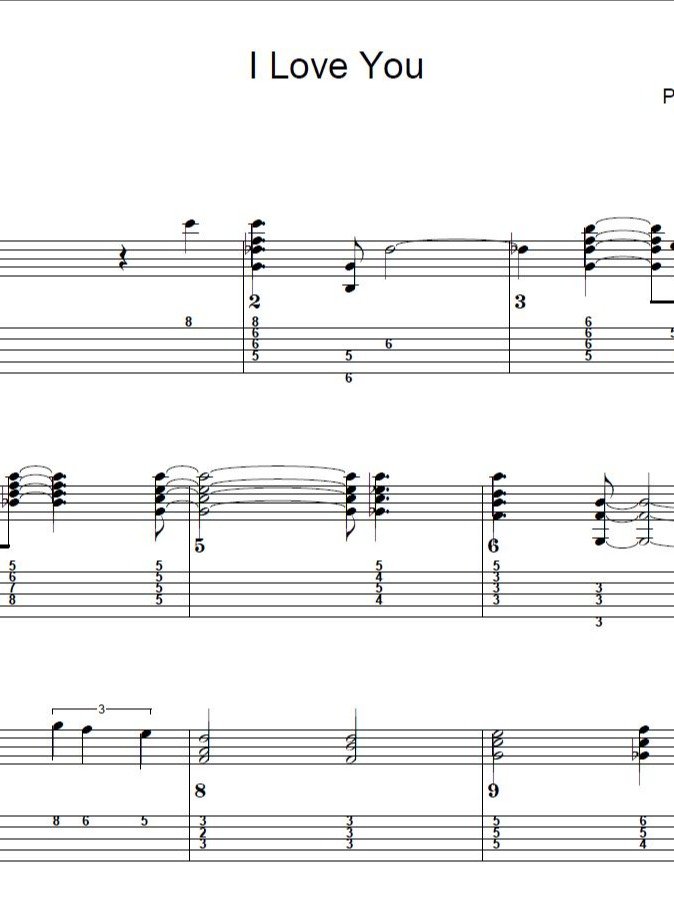 I love you - Guitar sheet music product image (1)